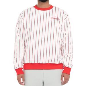 NWOT Bogey Boys Red Pinstripe Crewneck Pullover Sweatshirt Men’s Large Golf